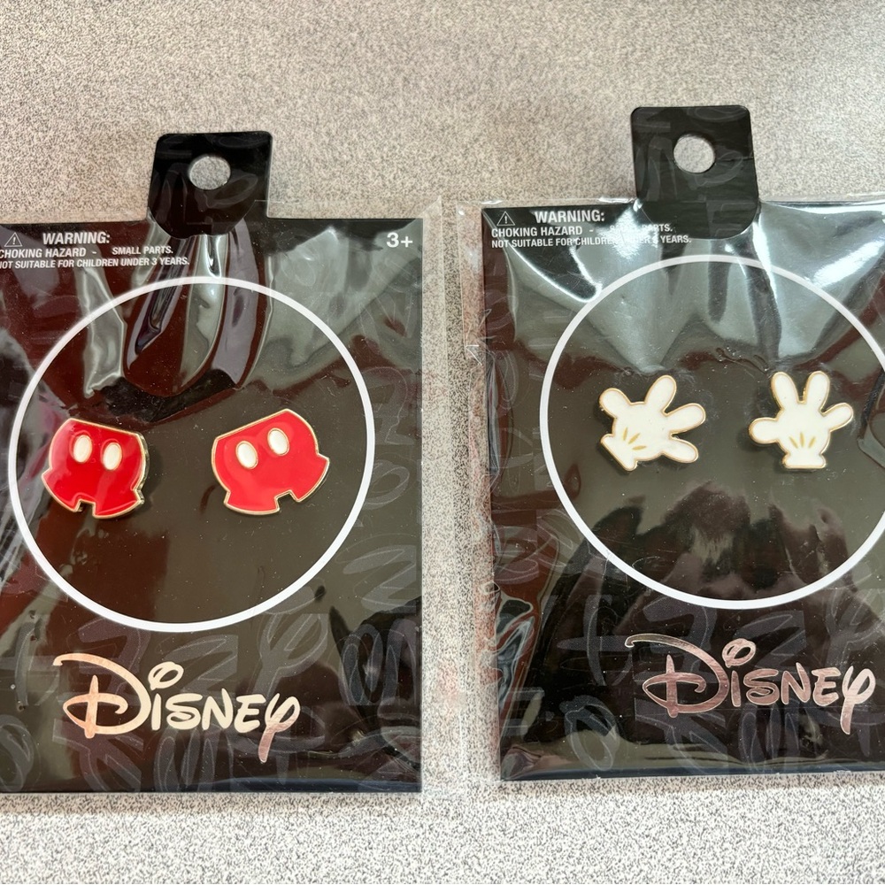 Disney Kids Red and White Earrings Set